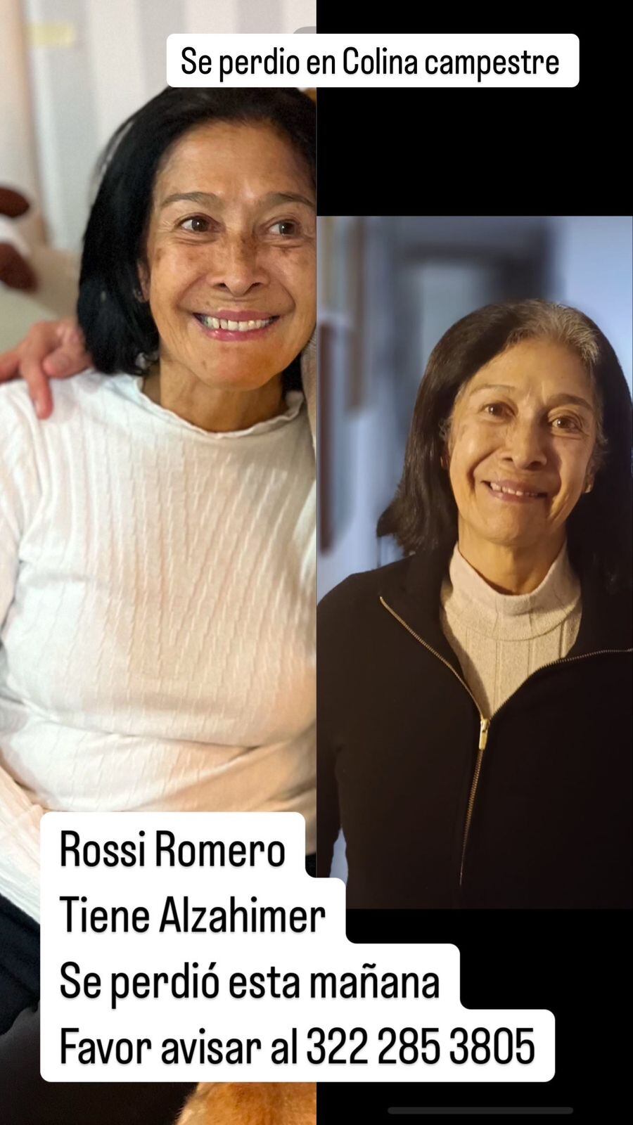 Rossi Romero, se encuentra desaparecida desde la mañana de este viernes 10 de enero