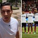Homenaje de los jugadores de Cúcuta Deportivo (der.) tras la muerte de Miguel Castellanos (izq.).