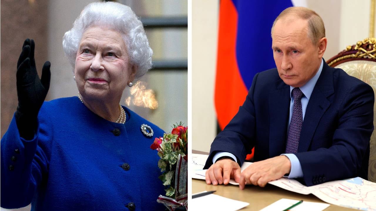 El mandatario ruso dijo que la reina Isabel II tenía "el amor y el respeto" de los suyos. Foto: AP/ Gavriil Grigorov, Sputnik, Kremlin y Alastair Grant. Montaje SEMANA.