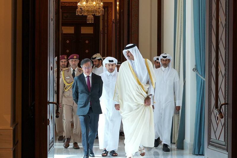 Gustavo Petro y el Emir de Catar Tamim bin Hamad Al Thani