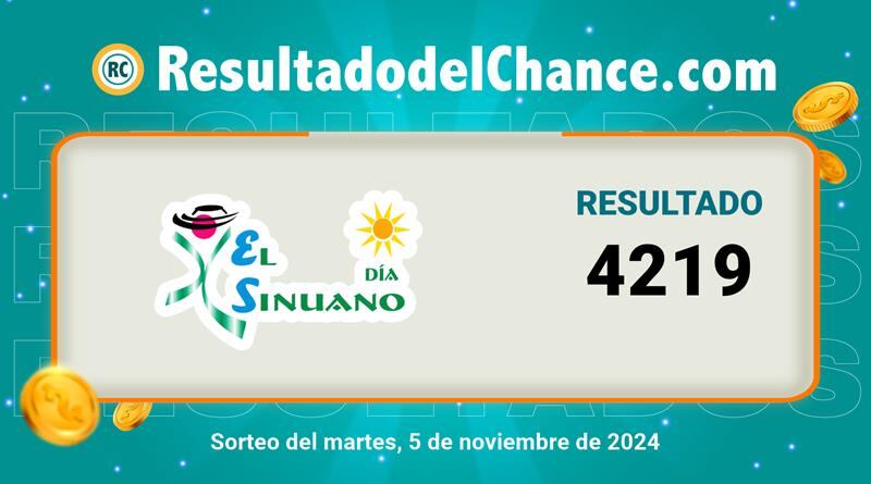 Resultados Loterías Sinuano Día 5 de noviembre del 2024.