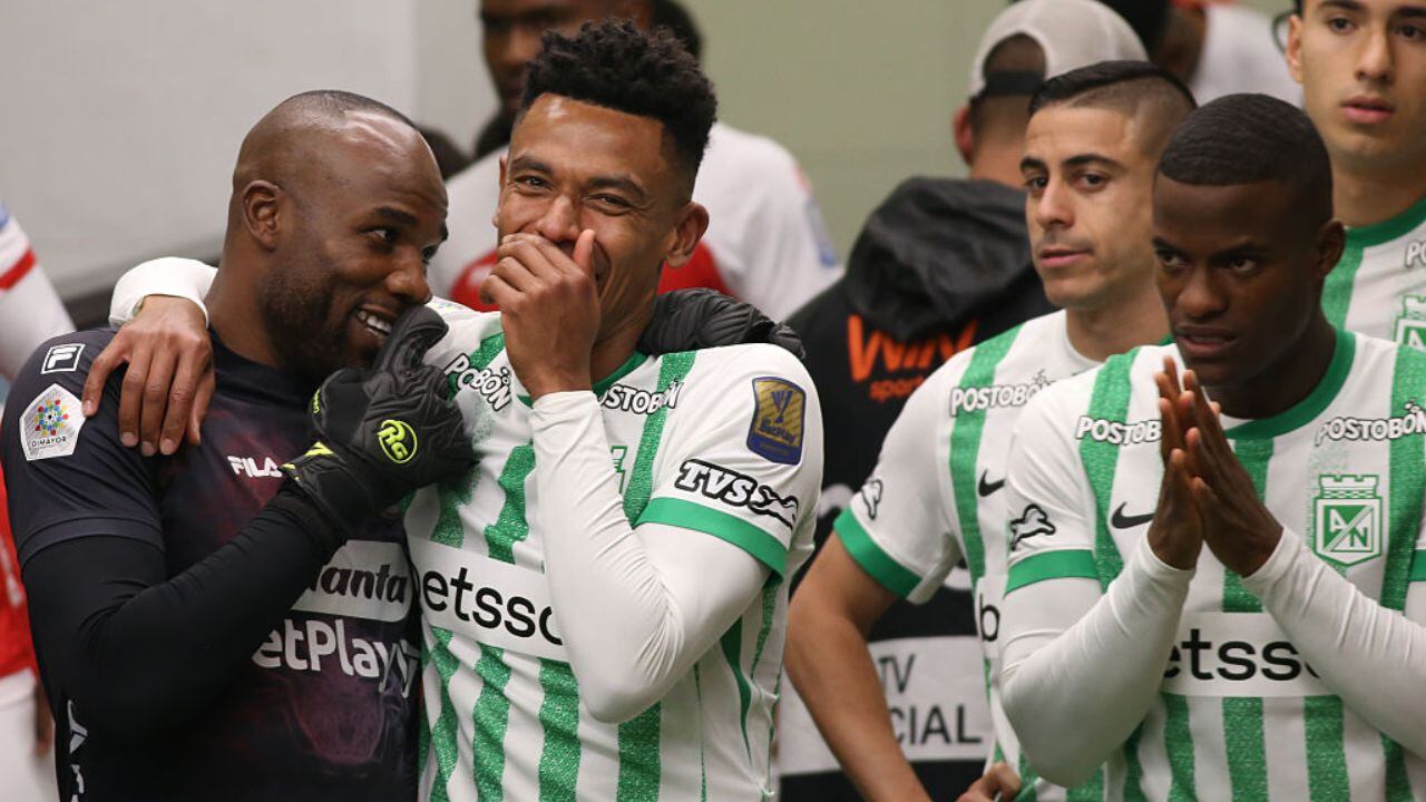 Imagen de jugadores de Nacional antes de un cruce ante Santa Fe.