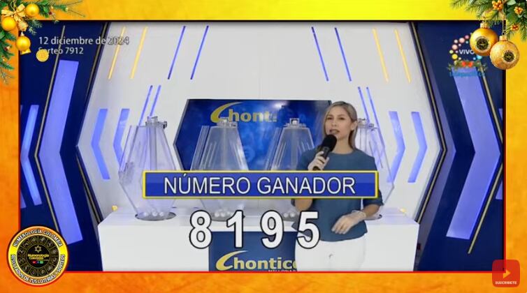 Lotería Chontico: resultados del sorteo 7912 del 12 de diciembre de 2024