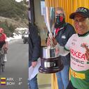 Nairo subió al podio para ponerse la camiseta verde que lo acredita como líder parcial de la Vuelta