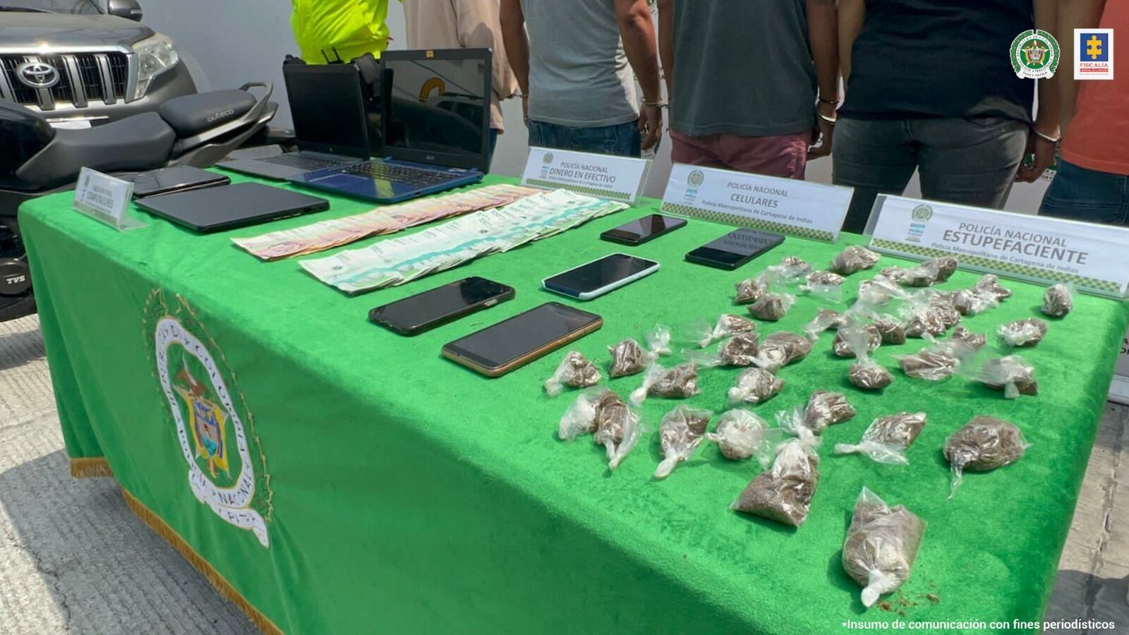 Elementos incautados a los capturados del Clan del Golfo