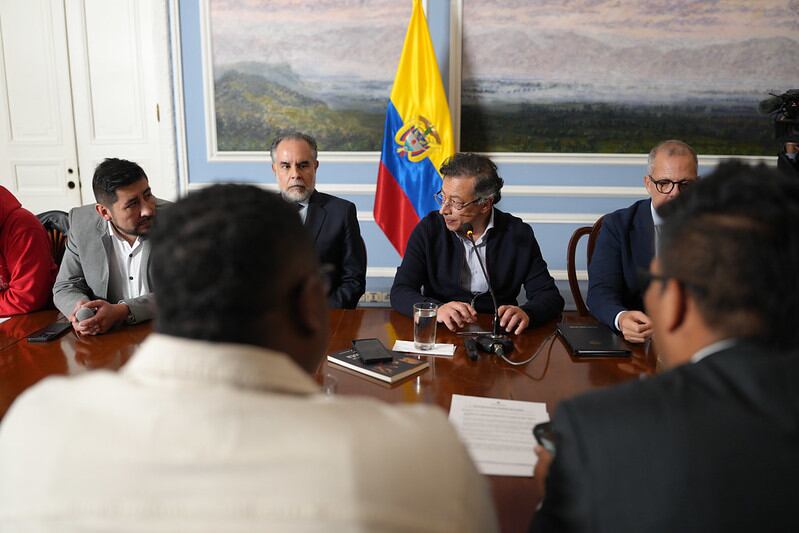 Presidente Gustavo Petro en reunión con influencers en la Casa de Nariño