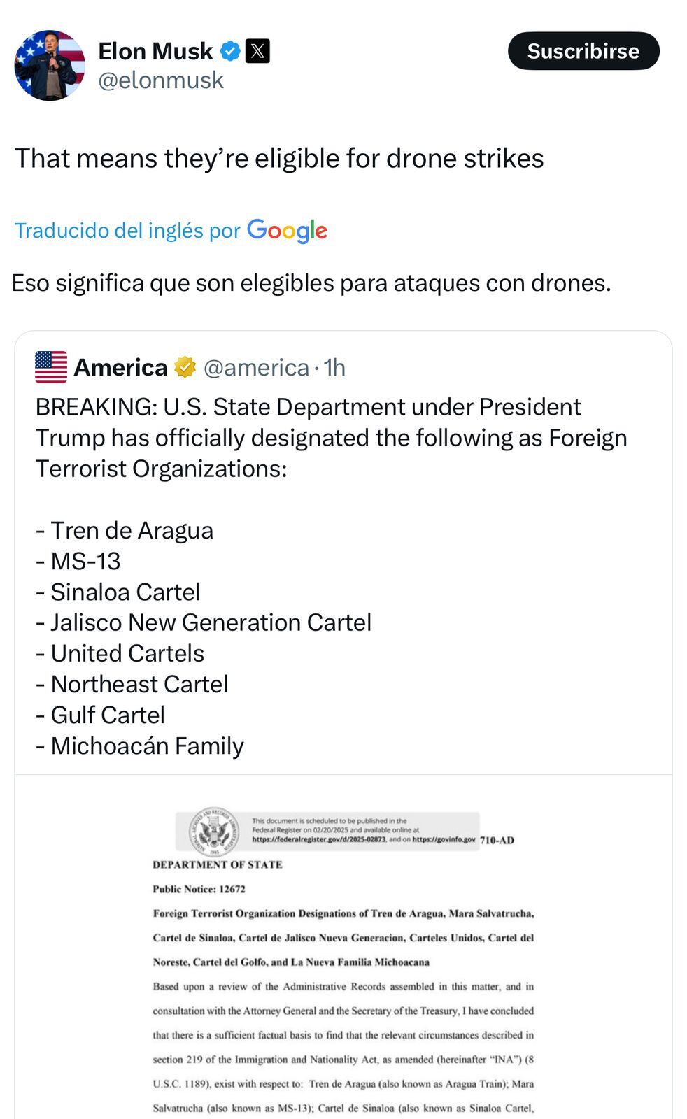 Este fue el mensaje de Elon Musk tras la designación