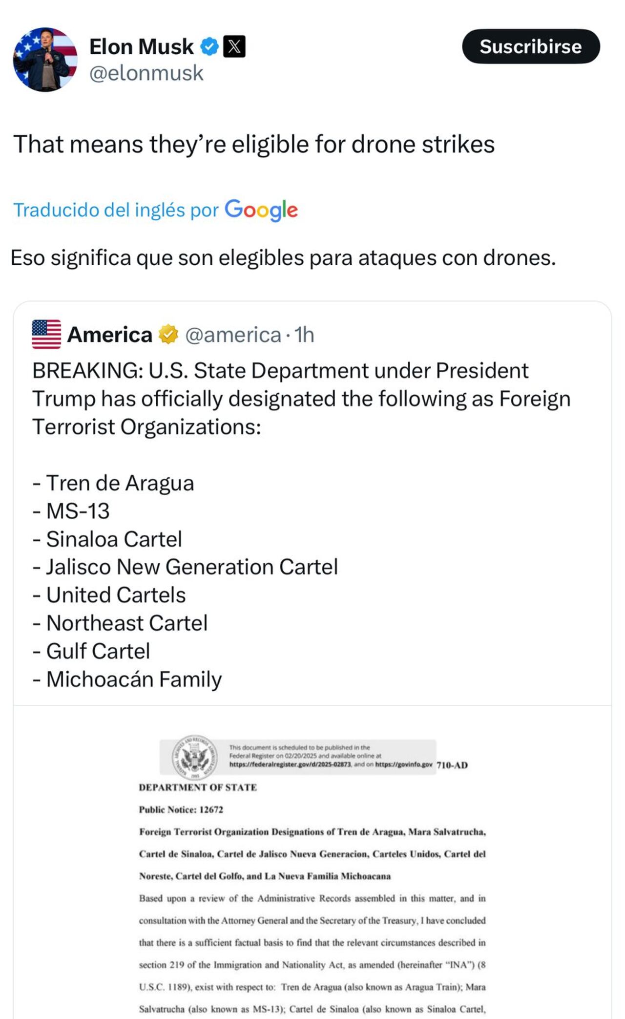 Este fue el mensaje de Elon Musk tras la designación