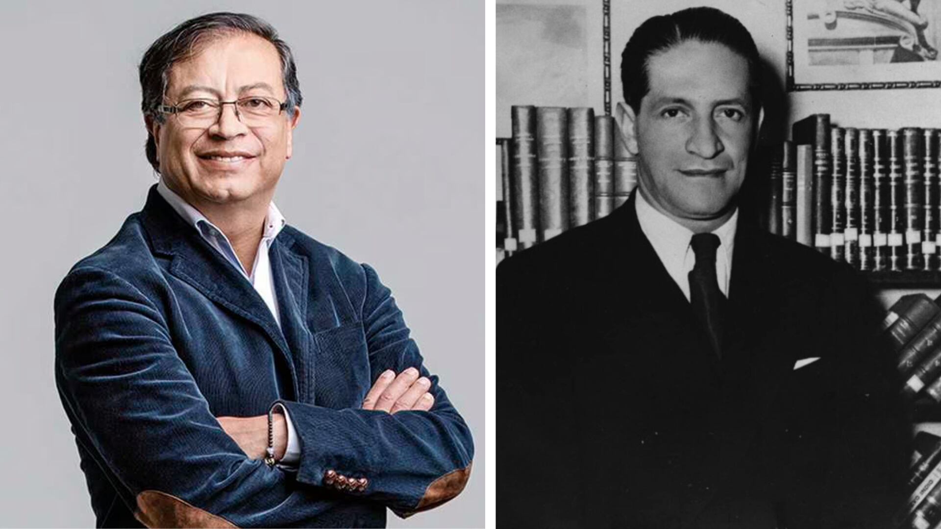 Gustavo Petro y Jorge Eliécer Gaitán. (SEMANA | Archivo de Alcaldía de Bogotá)