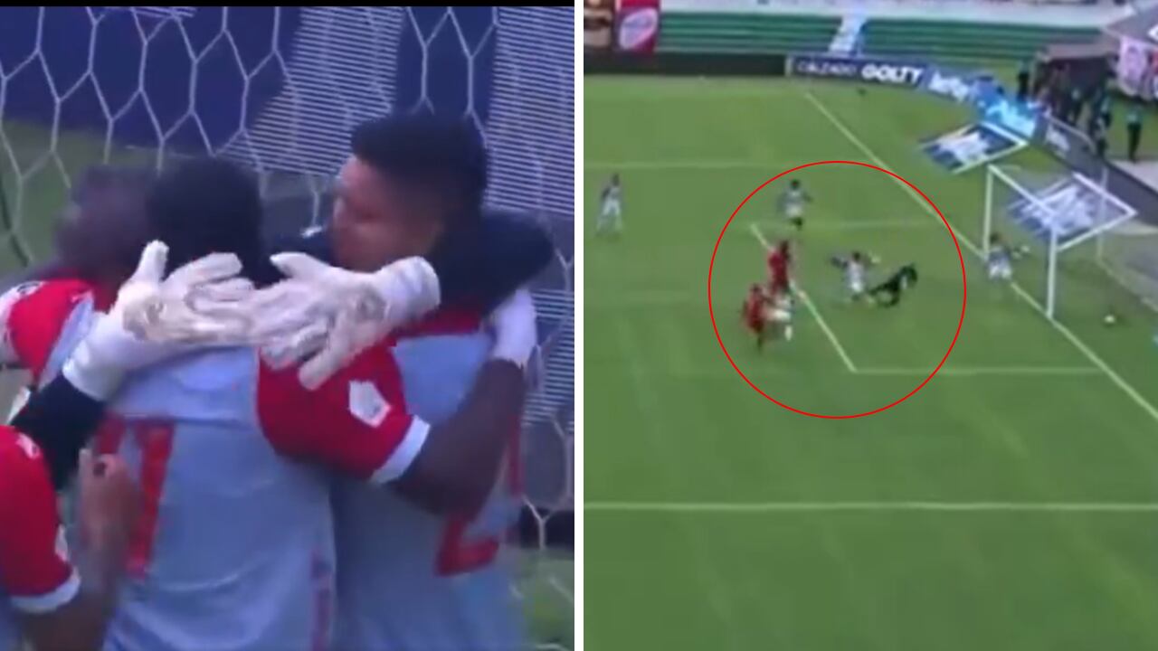 Andrés Mosquera Marmolejo tapó cuatro veces en una misma jugada con Santa Fe