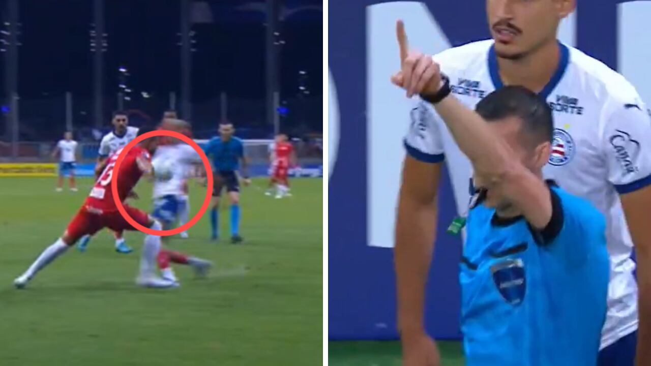 El penal que no le pitaron en contra al América, contra Bahía, por Copa Sudamericana.