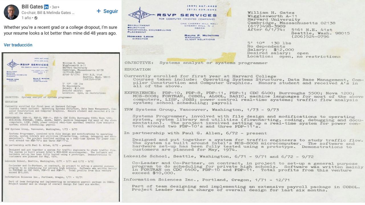 Hoja de vida Bill Gates