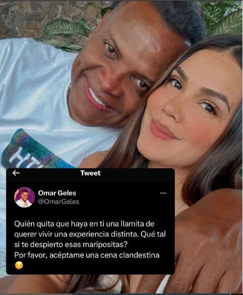Omar Geles y su esposa.