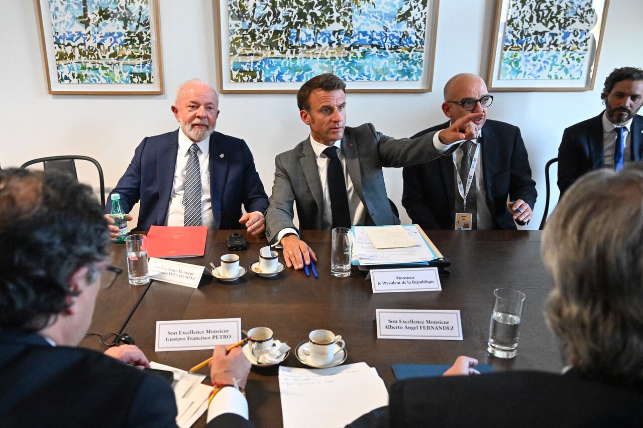 Cumbre de la Comunidad de Estados de América Latina y el Caribe (UE-CELAC) en el edificio del Consejo Europeo en Bruselas el 17 de julio de 2023. (Foto de Emmanuel DUNAND / POOL / AFP)
