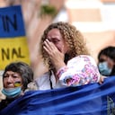 Protestas en la Embajada de Rusia en Bogotá, Ciudadanos de Ucrania. Foto Esteban Vega