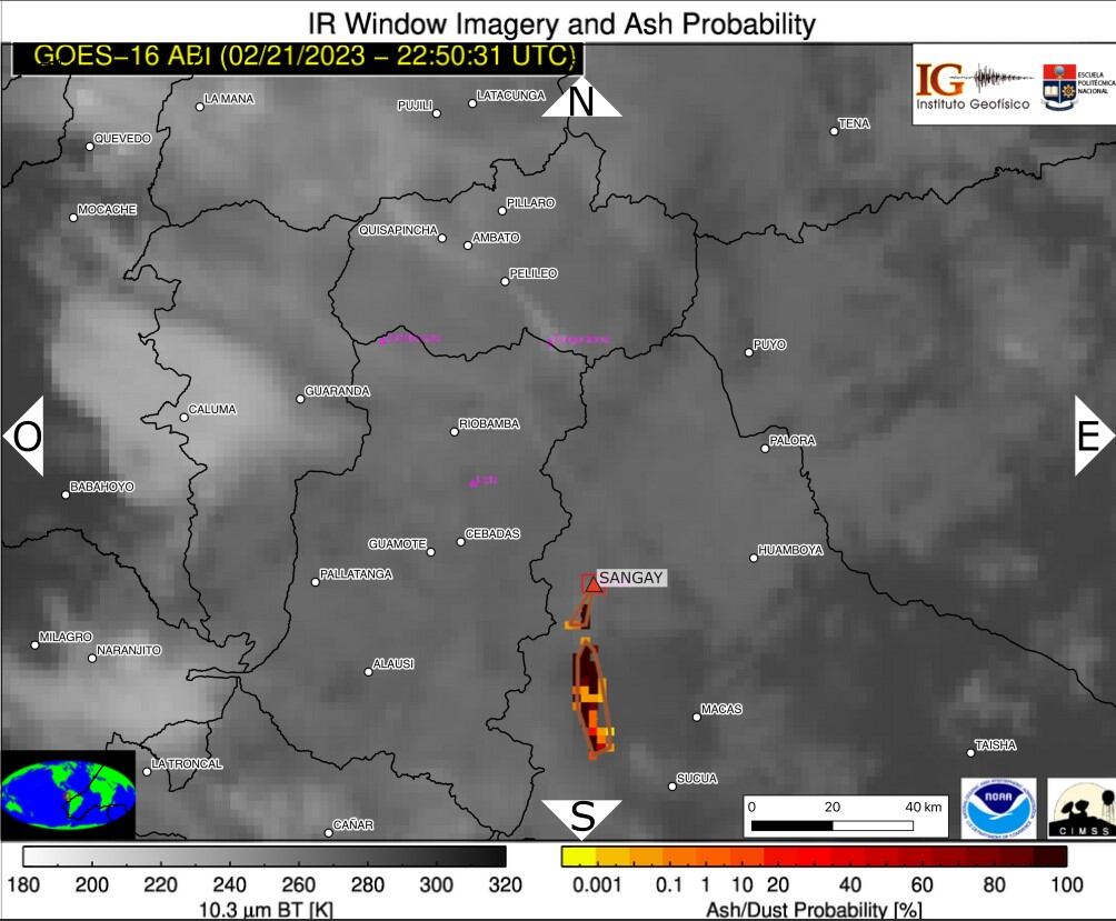 Imágenes satelitales Sangay