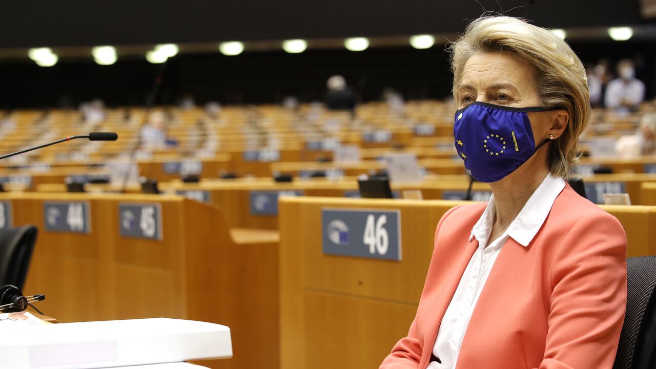 Presidenta de la Comisión Europea, Ursula Von der Leyen. (AP Photo/Olivier Matthys, Pool)