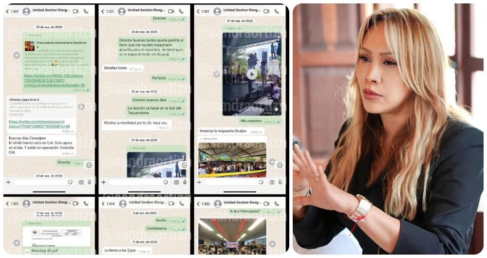 La Alta Consejera para las Regiones Sandra Ortiz y los chats con Olmedo López.