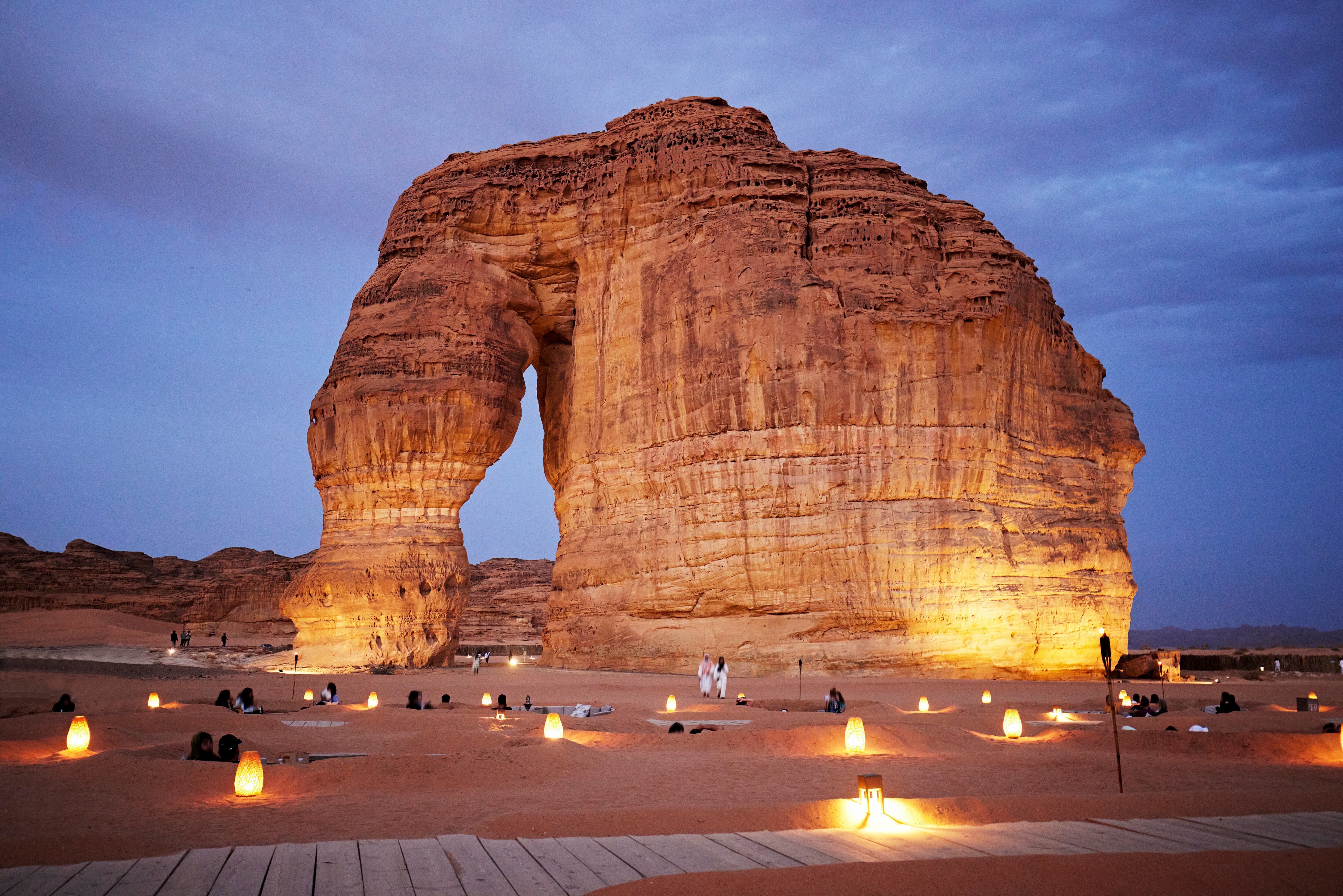 Elephant Rock at twilight, Saudi Arabia