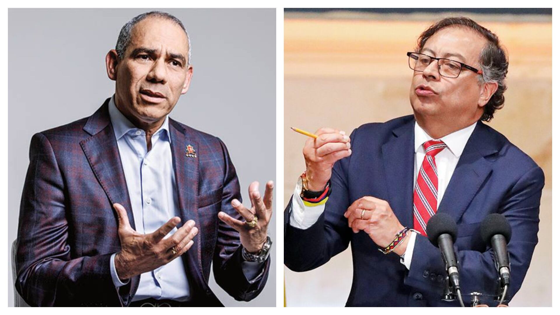 El general Eduardo Zapateiro y Gustavo Petro