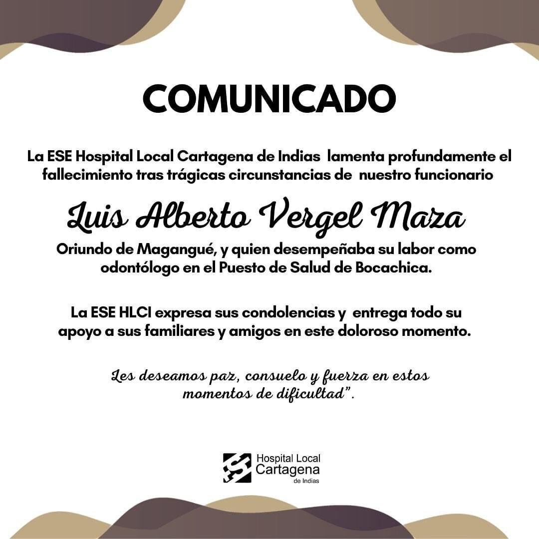 Centro médico rechazó el asesinato de odontólogo.