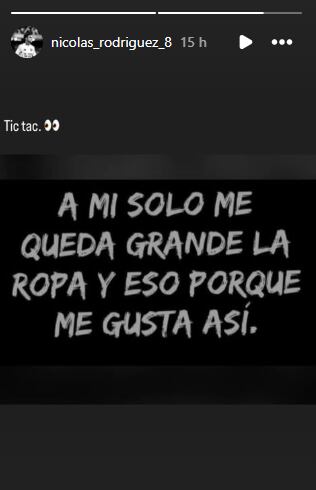 La publicación de Nicolás Rodríguez, quien está muy cerca de llegar a Atlético Nacional.