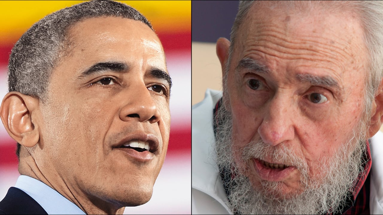 Barack Obama y Fidel Castro.