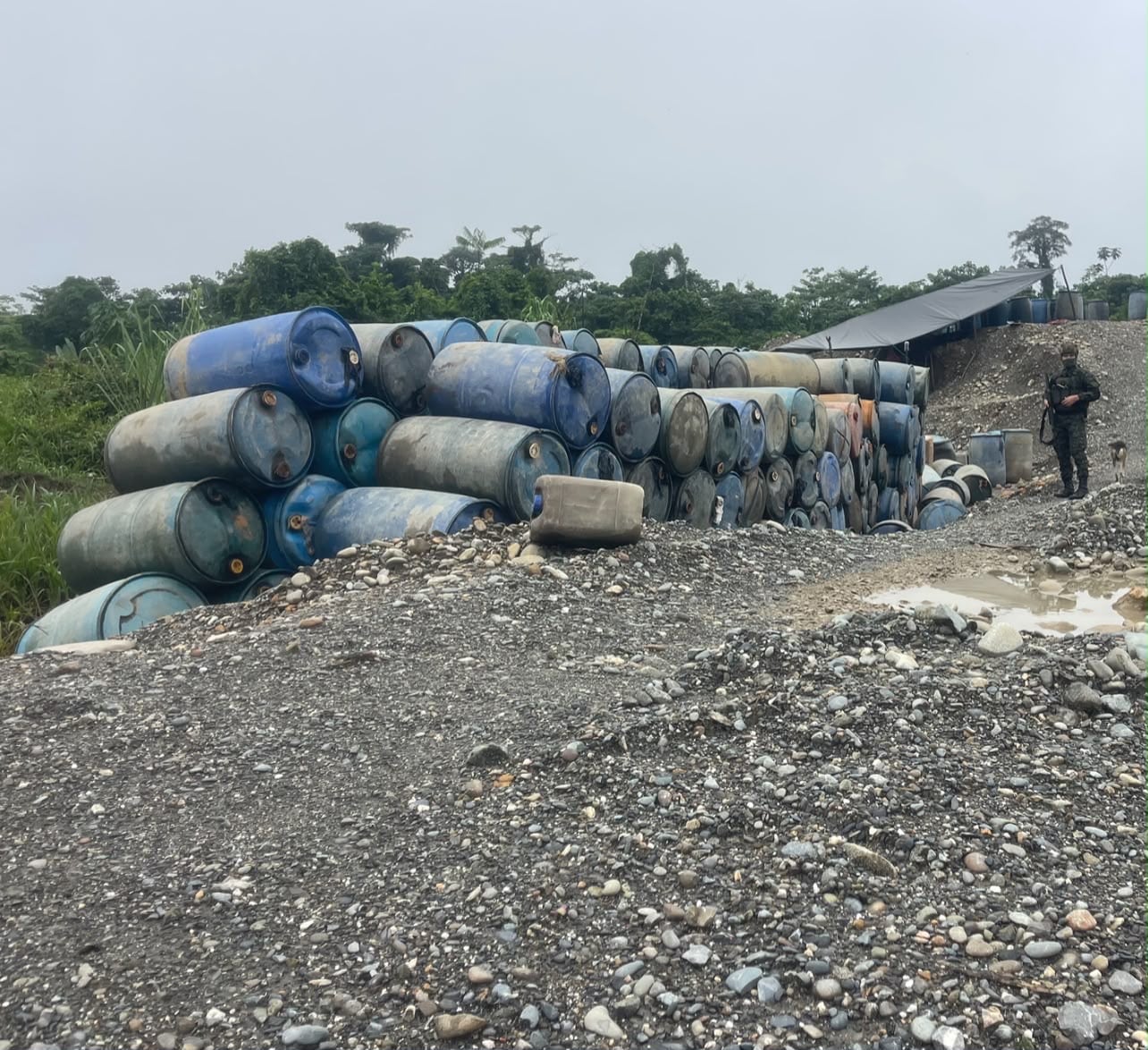Operación del Ejército contra la minería ilegal en el Cauca.
