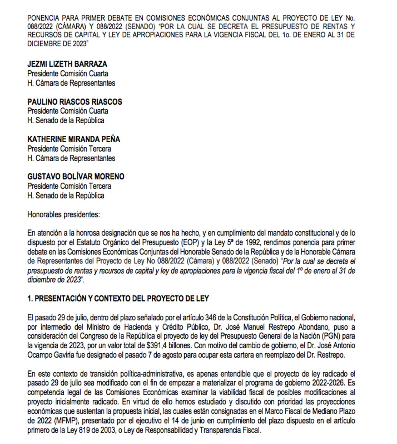 Presupuesto 2023