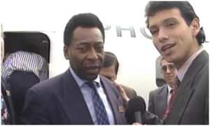 Edgar Arias, periodista caleño entrevista a Pelé.