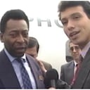 Edgar Arias, periodista caleño entrevista a Pelé.