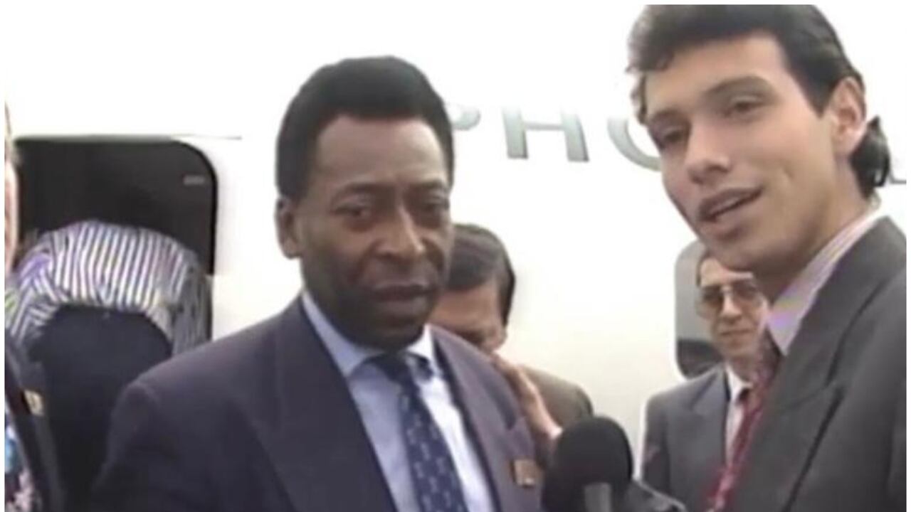 Edgar Arias, periodista caleño entrevista a Pelé.