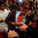 Ganadora del sorteo de la Lotería de Navidad de España en Madrid.