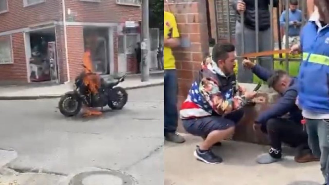 En medio de la situación, los vecinos decidieron prender fuego a la motocicleta que el hombre utilizaba para cometer sus delitos.