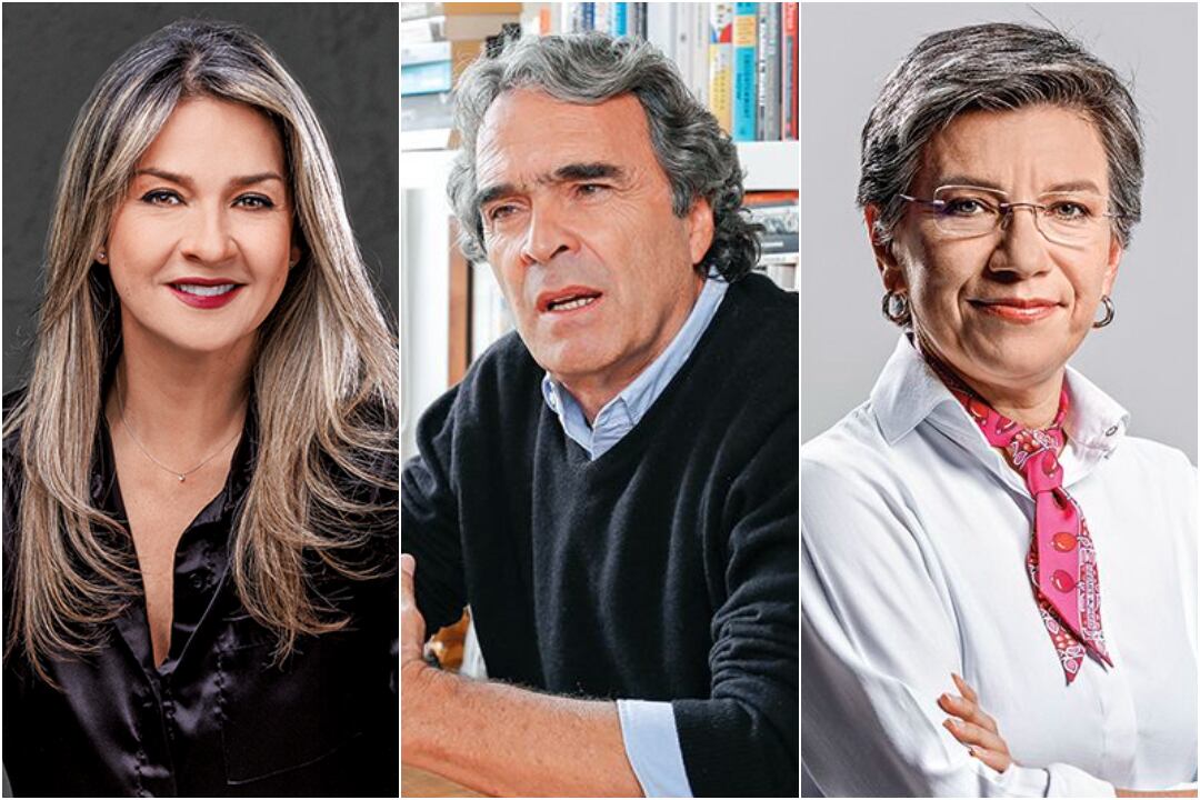 Vicky Dávila, Sergio Fajardo y Claudia López.