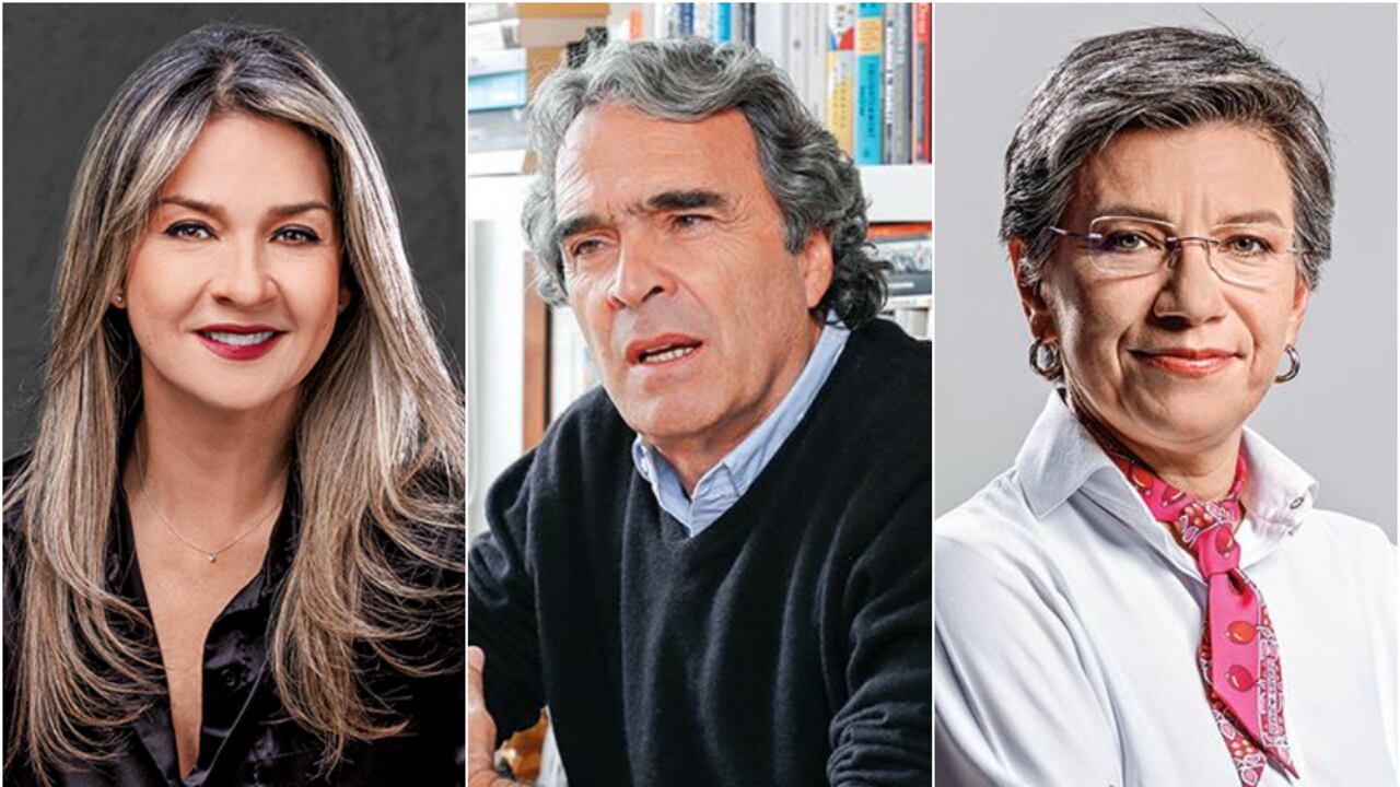 Vicky Dávila, Sergio Fajardo y Claudia López.