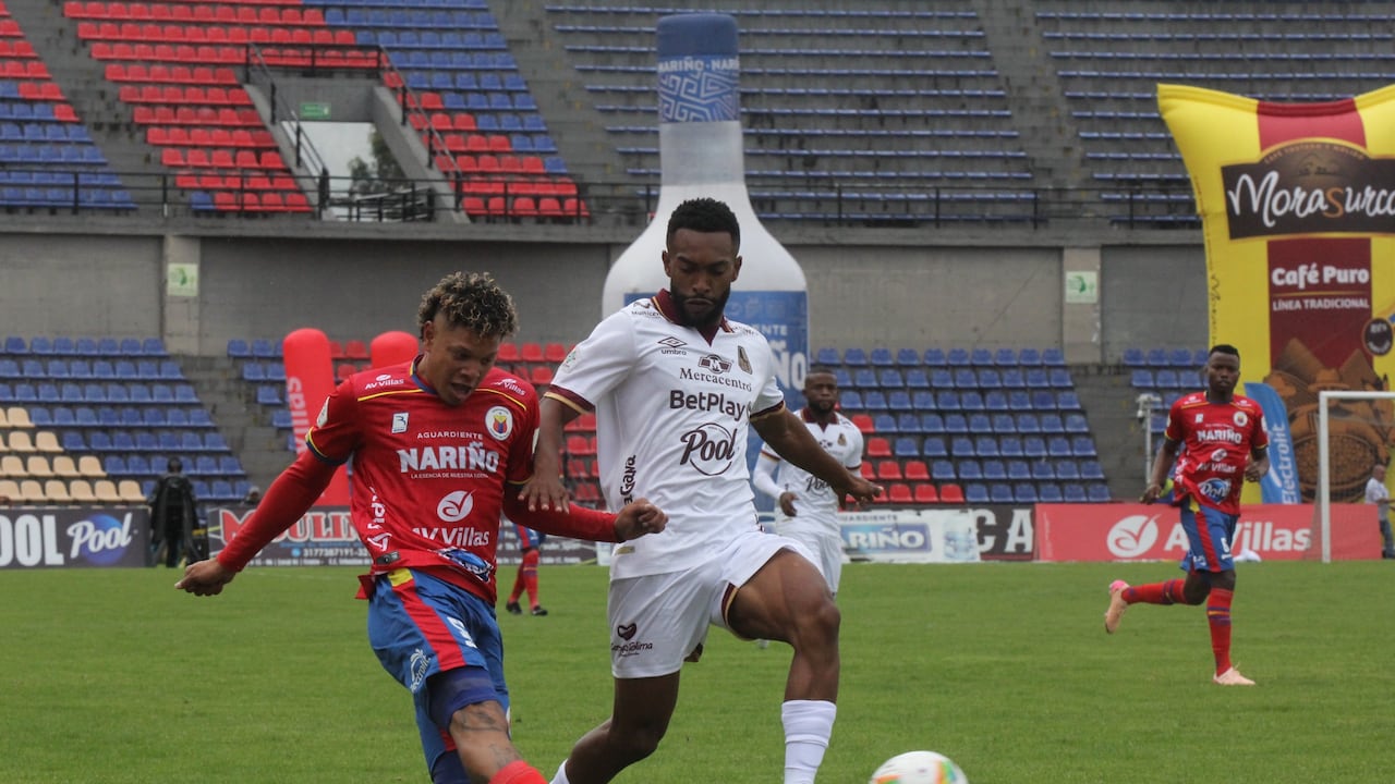 Pasto. Julio 12 de 2025. Deportivo Pasto enfrenta a Deportes Tolima por encuentro válido de la Liga BetPlay II 2025 de la fecha 1, en el Estadio La Libertad. (Leonardo Castro - Colprensa).