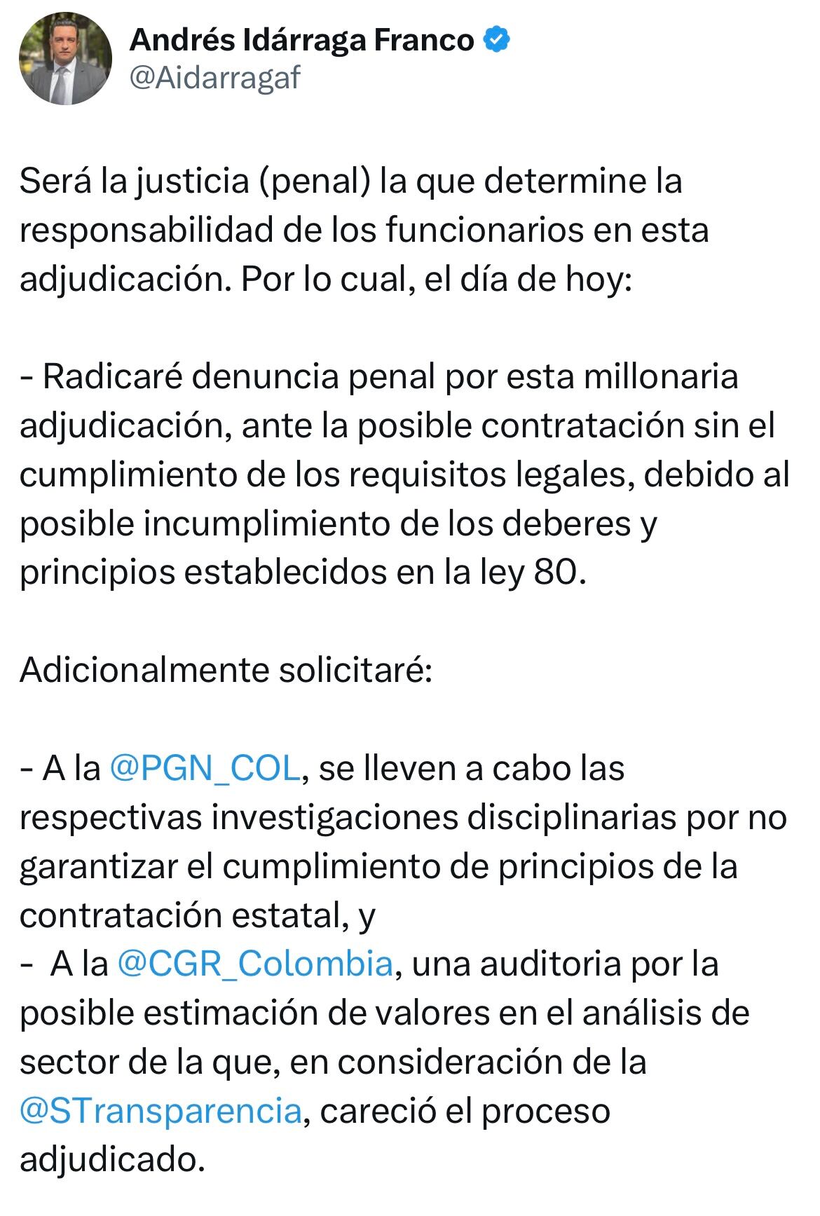 Mensaje secretario de Transparencia Casa de Nariño