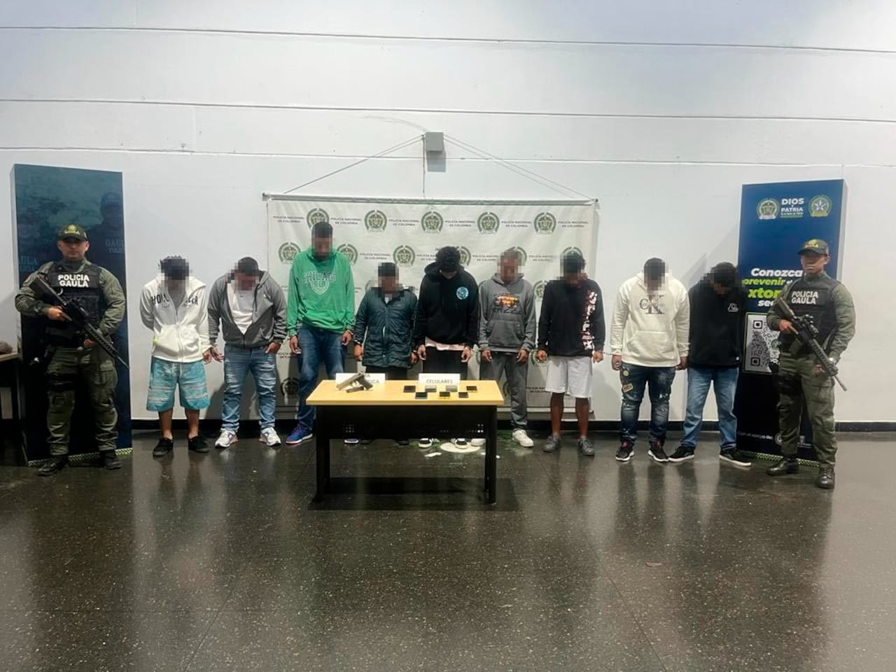 Capturados por supuesta extorsión en Medellín.