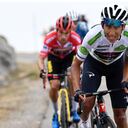ALTU D’EL GAMONITEIRU, SPAIN - SEPTEMBER 02: Egan Arley Bernal Gomez of Colombia and Team INEOS Grenadiers white best young jersey competes in the breakaway during the 76th Tour of Spain 2021, Stage 18 a 162,6km stage from Salas to Altu d’El Gamoniteiru 1770m / @lavuelta / #LaVuelta21 / on September 02, 2021 in Altu d’El Gamoniteiru, Spain. (Photo by Tim de Waele/Getty Images)