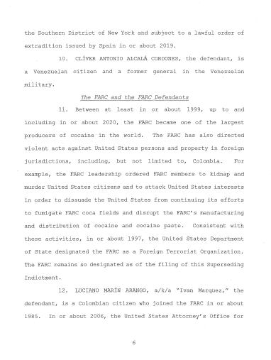 Informe del Tribunal del Distrito Sur de Nueva York, en el que vinculan directamente a Nicolás Maduro y las Farc.