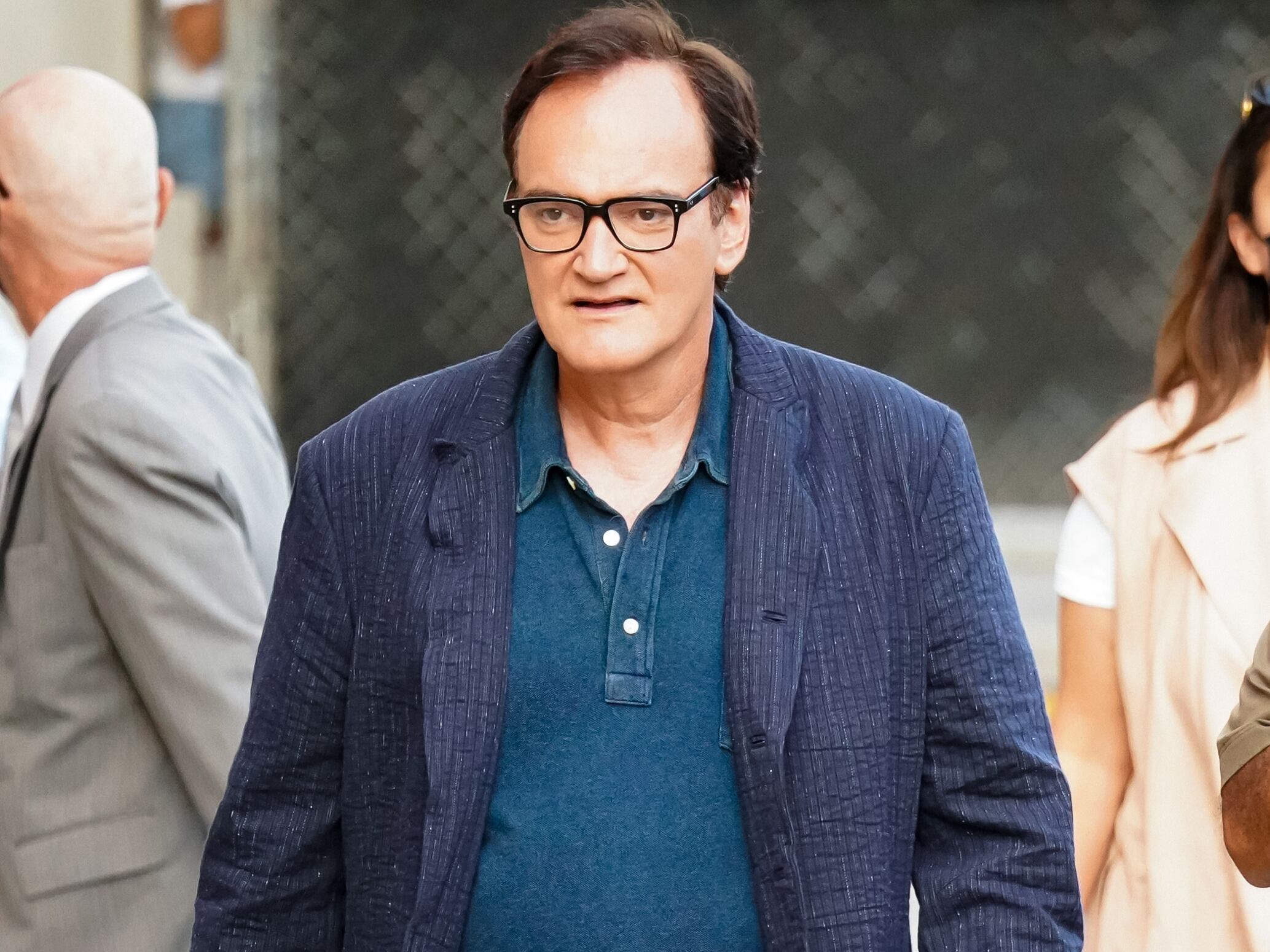 LOS ANGELES, CA - JUNE 22: Quentin Tarantino is seen outside Jimmy Kimmel Live on June 22, 2021 in Los Angeles, California. (Photo by JOCE/Bauer-Griffin/GC Images)