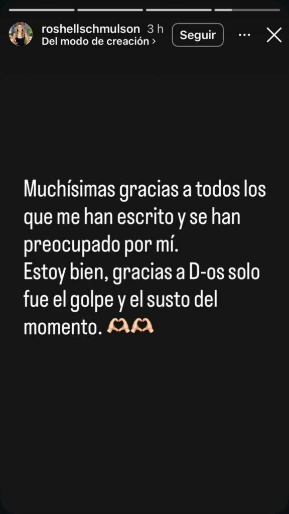 Roshell Schmulson se pronunció sobre lo sucedido en redes sociales