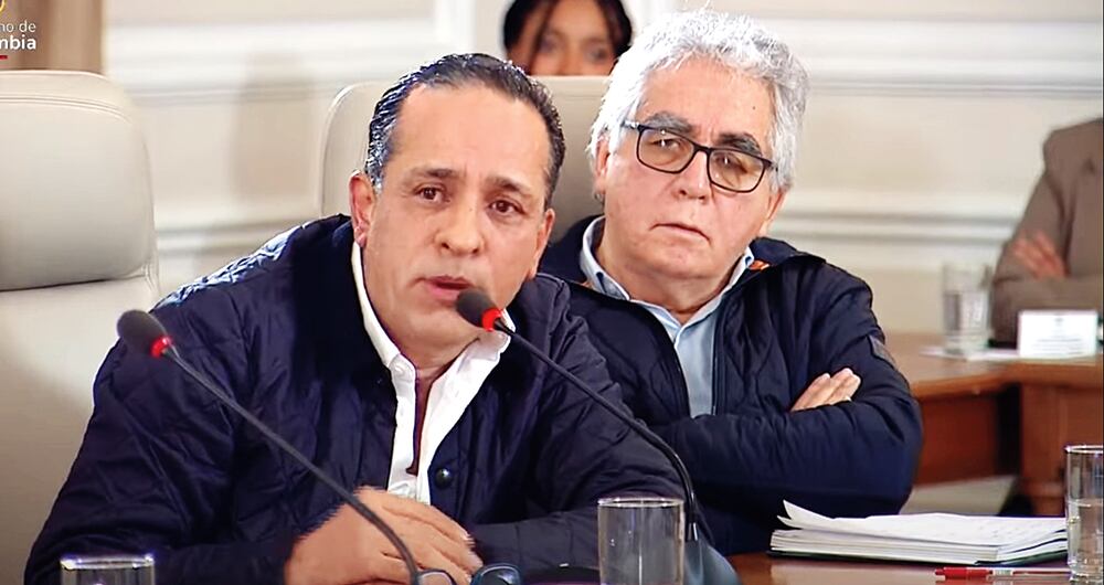 Alexander López durante el polémico consejo de ministros.