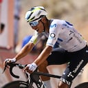 JABAL AL AKHDHAR - GREEN MOUNTAIN, OMAN - FEBRUARY 11: Nairo Quintana of Colombia and Movistar Team crosses the finish line during the 15th Tour of Oman 2026, Stage 5 a 155.9km stage from Nizwa to Jabal Al Akhdhar - Green Mountain 1024m on February 11, 2026 in Jabal Al Akhdhar - Green Mountain, Oman. (Photo by Dario Belingheri/Getty Images)