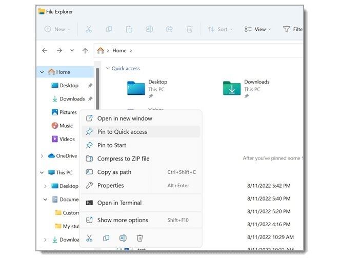 Explorador de Archivos de Windows 11 de Microsoft.