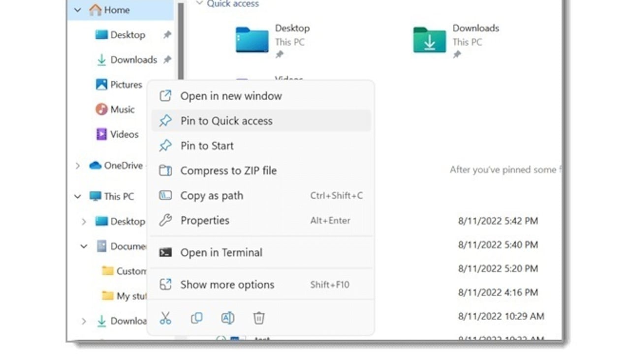 Explorador de Archivos de Windows 11 de Microsoft.