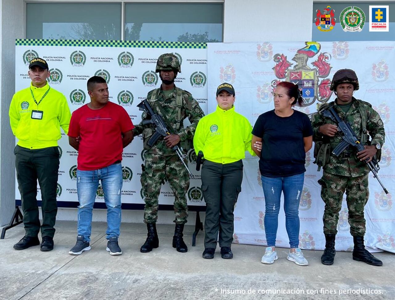 Los presuntos integrantes de las disidencias fueron procesados por las autoridades. Foto: Fiscalía General de la Nación.