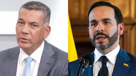 Ministro de Defensa, Jorge Mora, y el presidente Abelardo De La Espriella.