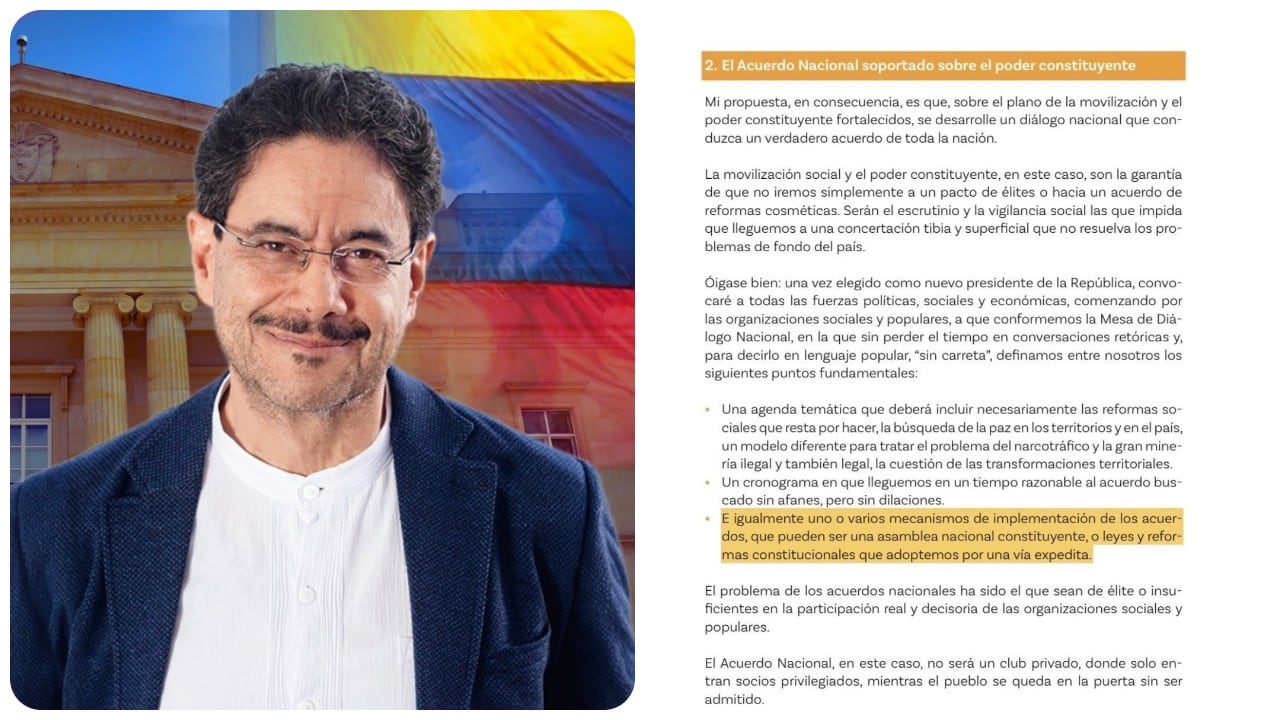Cepeda propone un acuerdo nacional soportado en el poder constituyente. Allí dice que el mecanismo de implementación puede ser una Asamblea Nacional Constituyente.
